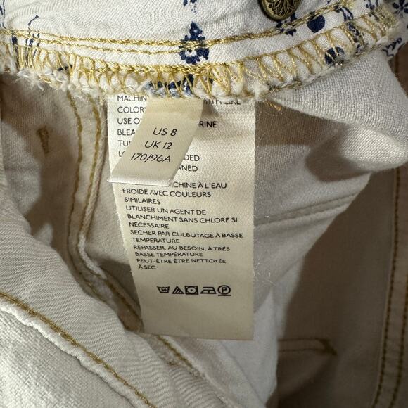Free People SZ 8 Sunkissed Jean Overalls Zip-Front Frayed Hems Beige We the Free - Picture 10 of 12